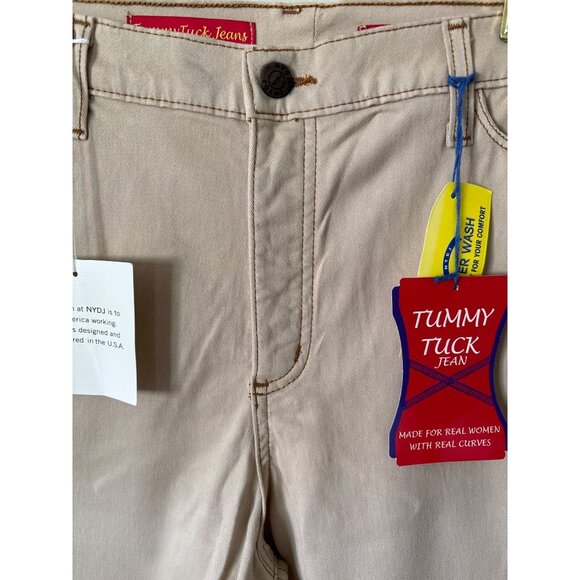 NYDJ Tummy Tuck Jeans Sand Tan Size 14 Stretch Cropped Pants NWT - Picture 5 of 11